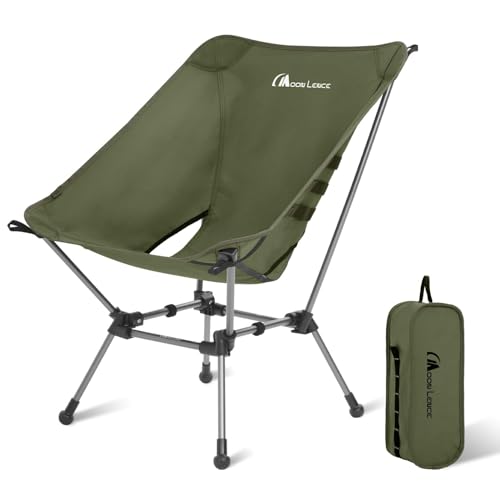 MOON LENCE Portable Camping Chair Plus, Larger & Roomier, Compact and Lightweight, Folding Chair for Backpacking Hiking Beach, Ultralight Camp Chair 330Lbs Capacity